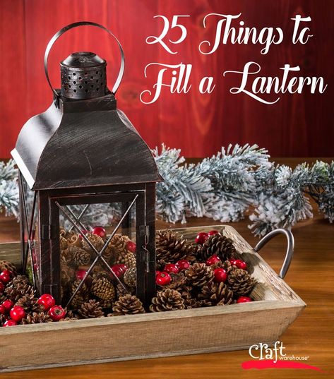 Learn all the ways you can decorate lanterns for different seasons in the home. 25 ideas with endless combinations. Find lanterns at Craft Warehouse. Decorate Lanterns For Christmas, Decorating A Lantern For Christmas, Decorate With Lanterns, Christmas Lantern Centerpieces, Christmas Lanterns Diy, Christmas Lantern Ideas, Xmas Lanterns, Decorate Lantern, Lantern Christmas Decor