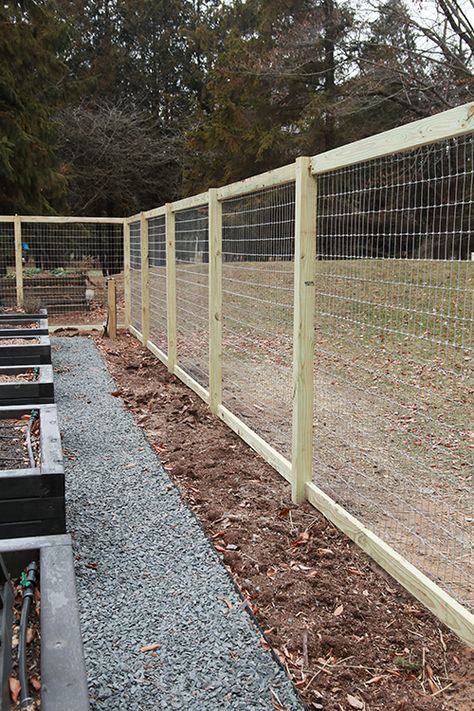 Fences Around Vegetable Gardens, Fenced Garden Beds, Fenced Raised Garden, Wooden Garden Design, Diy Vegetable Garden Fence, Chicken Wire Fence Garden, Rail Road Tie Fence, Garden Fencing To Keep Deer Out, Vegetable Garden Fencing