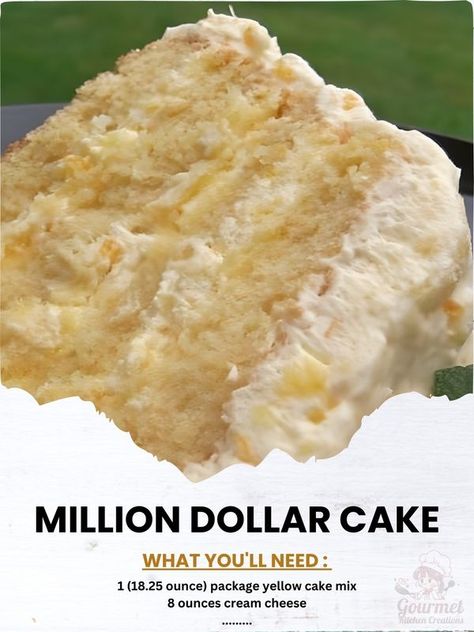 Million Dollar Cake Recipe, Million Dollar Cake, Dollar Cake, Cake Pineapple, Earth Cake, Chili Cheese Dogs, Lemon Squares, Cheese Dog, Baked Dinner