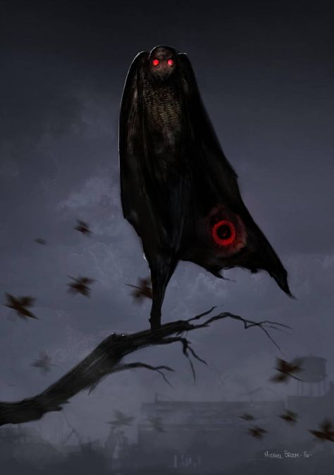 Indrid Cold, The Mothman, Myths & Monsters, Point Pleasant, Monster Concept Art, Creepy Art, Creature Concept Art, Arte Horror, Urban Fantasy