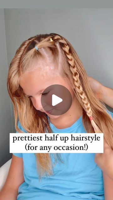 Audrey McClelland on Instagram: "PRETTIEST HALF UP HAIRSTYLE 🩷 Here’s a cute one to try in your hair. This is great for any occasion and (I’m going to say it 😊) any age, too! I’m going to do this in my own hair! Victoria was heading to a friend’s house and loves her hair half up, so this is what we came up with! ❤️ . Sharing all of the hair products that we love to use in my stories and in my highlights. . #halfup #halfuphalfdown #halfuphalfdownhairstyle #hairdo #braidideas #braidinspo #braidinspiration #braid #simplehairstyles #simplehair #simplehairstyle #easyhairstyles #easyhairstyle #easyhairstylesforgirls #cutehairstyles #cutehair #hairvideo #hairideas #hairinspo #hairinspiration #hairvideos #hairidea #schoolhairstyles #schoolhair #hairstyles #hair #hairstyle #hairtutorial #hairtuto Half Up Girls Hairstyles, Mom Generations Hair, Half Up Half Down Hairstyles For Kids, Half Up Half Down With Braids, Hair Dos For School, Halfway Up Hairstyles, Aria Hair, Girls Hairdos, Half Up Hairstyle