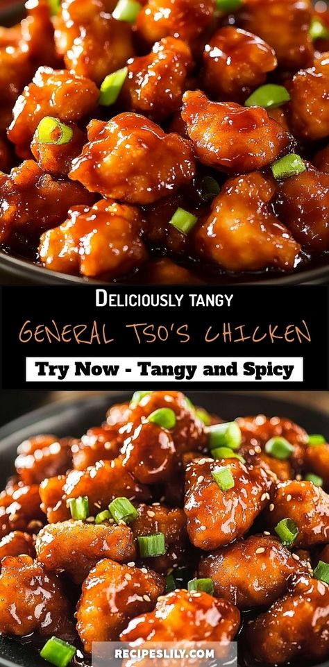 Craving a flavorful twist on dinner? Dive into this mouthwatering General Tso's Chicken recipe! This dish features crispy chicken pieces tossed in a tangy, sweet, and mildly spicy sauce that will tantalize your taste buds. Perfect for a quick weeknight meal or a weekend treat, you’ll love serving it over fluffy rice or alongside fresh veggies. Follow this simple step-by-step guide and elevate your cooking game tonight! Don't forget to save this pin for later! Easy General Tso Chicken Recipe, Spicy General Tso Chicken, General Chicken, Easy General Tso Chicken, General Tso's Chicken Recipe, General Tso's Chicken, Tso Chicken, Fluffy Rice, General Tso Chicken