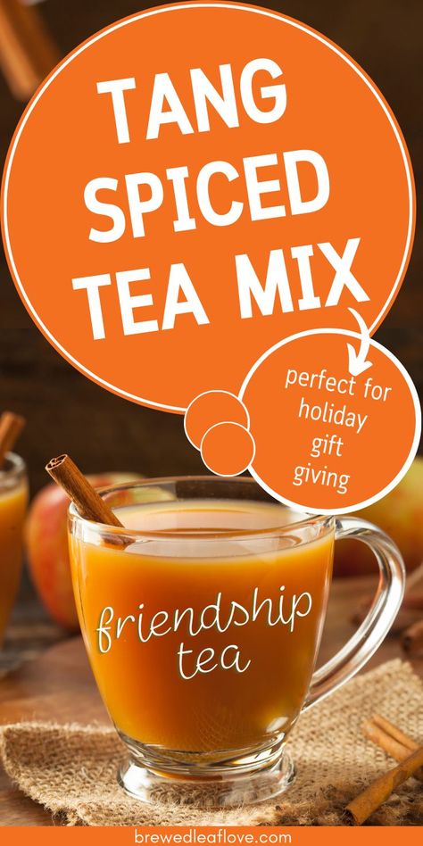 Spiced Tea With Tang Recipe, Tang Hot Tea Recipe, Russian Tea Recipe Tang, Orange Spice Tea Recipe, Spiced Tea Recipe With Tang, Spiced Tea With Tang, Spiced Tea Mix Recipe, Hot Spiced Tea Recipe, Recipe For Russian Tea