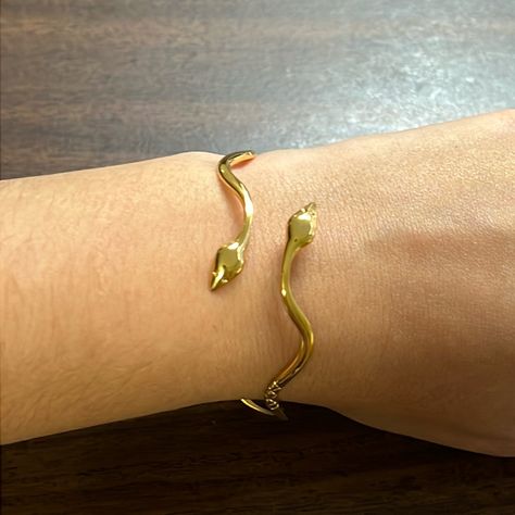 New Gold Plated Stainless Steel Snake Bangle Cuff Bracelet Can Be Adjusted. Snake Bangle, Cuff Bracelet, Gold Plate, Bangles, Plating, Cuff, Stainless Steel, Bracelet, Gold