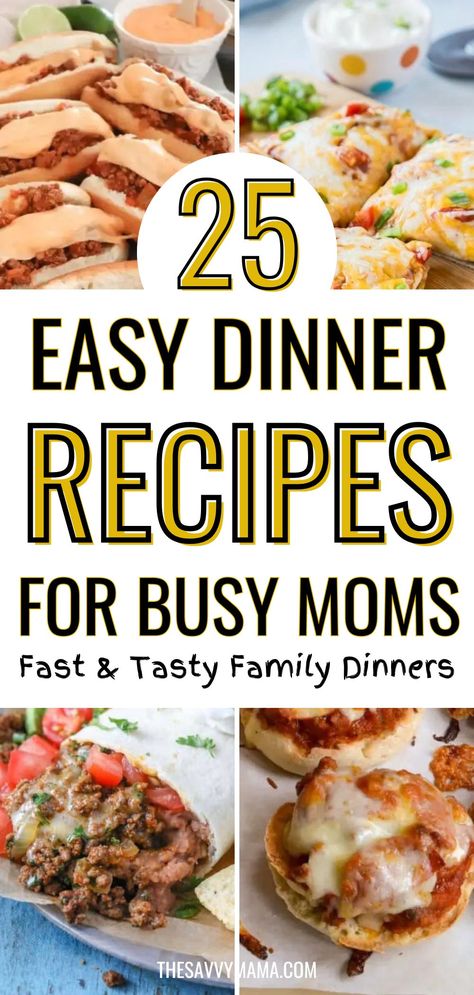 Check out 25 easy dinner recipes perfect for busy moms! These healthy and cheap recipes are ideal for families and kids. From crockpot meals to dishes that are so easy to make, you'll find options that fit your hectic schedule. These nutritious recipes are perfect for cooking for a family with kids, making dinner time simple and stress-free. Pin now to simplify your meal planning with these family-friendly favorites! Easy Meals For Family Of 5, Meals For Week Families, Easy Meals For Busy Moms, Busy Family Meal Planning, Simple Few Ingredient Meals, Single Mom Dinner Ideas, Healthy Family Meals On A Budget, 5 Dinners In 1 Hour Recipes, Dinners That Make Good Leftovers