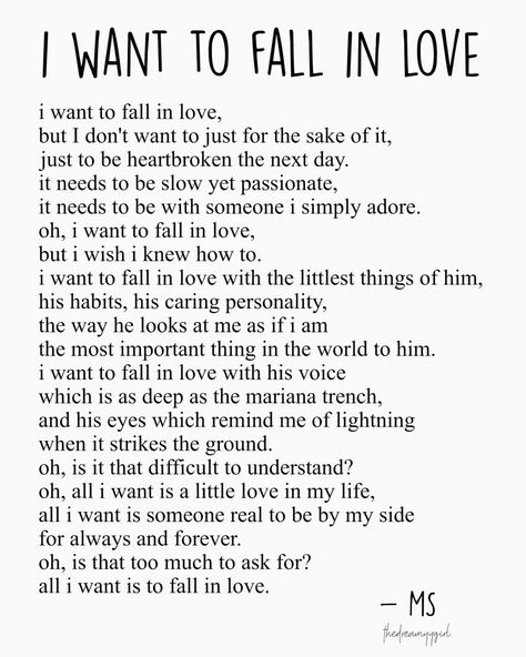 Just a little something I wrote ages ago 🙈 Reading so many romance novels makes you want to experience yourself falling in love as well, it raises your standards but you still can't help but want it and crave it. Sometimes all I wanna do is fall in love and feel everything the FMCs in those books do. 🥺 Is it too much to ask for a love story that feels like magic? ✨ Qotd: What is the #1 thing you find most attractive in a fictional book boyfriend? 🤭 #writingcommunity #writersofinstagram #... Craving For Love, I Just Want To Fall In Love, Wanting To Fall In Love, I Want To Fall In Love, Romance Novel Quotes, All To Well, Book For Boyfriend, Fall In Love, Romance Novels Quotes