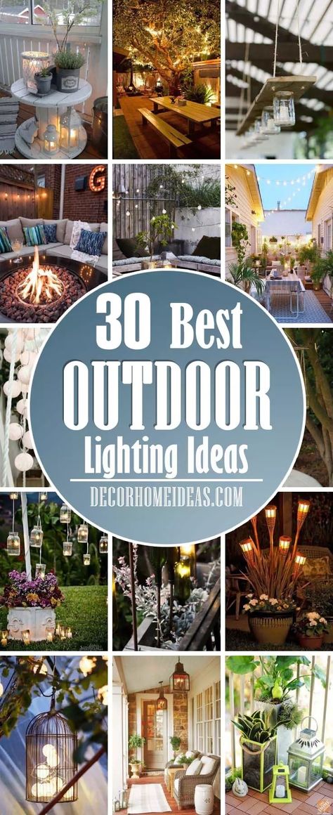 Outdoor Lighting Ideas, Best Outdoor Lighting, Yard Lights, Backyard Lighting, Backyard Diy Projects, Outdoor Patio Lights, Outdoor Patio Decor, Patio Lighting, Porch Lighting