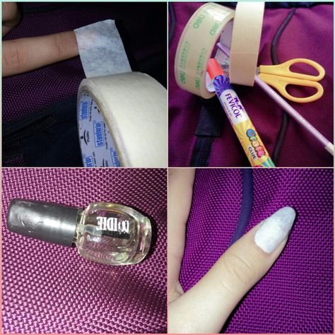 DIY Amazing ✌👌Fake nail tuotorial Things what u need 1.Masking tape or paper tape 2.Selotape 3.White glue or fevicol 4.Siessors 5.Pencil for mark 6.Nail base coat & upper coat How To Make Fake Nails, Paper Nails Diy, Paper Nails Design, Diy Nail Glue, Tape Nails, Paper Nails, Diy Nails Easy, Nail Base, Diy Nails Stickers