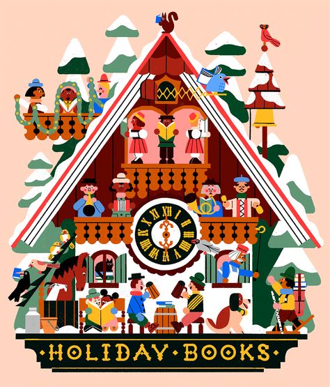 Holiday Season Illustration, Christmas Party Illustration, Christmas Tree Types, Gingerbread House Illustration, Xmas Scenes, Christmas Germany, Holidays Illustration, Xmas Poster, Xmas Illustration