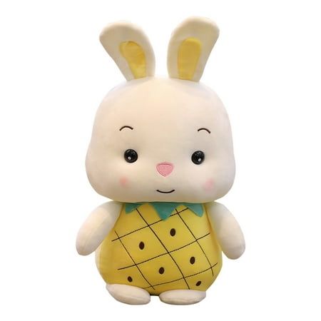 Soft Fruit Rabbit Toy Pineapple Rabbit Plush Toy Features: Made from the best super soft plush materials and high-quality fillings, this plush bunny will make your gift a big success. Your child can easily carry the hug and tenderness of the cute bunny. In addition, the rabbit can be hung on the girl's room decoration. Suitable for boys and girls, children and your lover. Great Easter, party, supplies. Therefore, plush toys are a good choice for children's toys, house decorations and gifts! Expr Zombie Toys, Brindle Dog, Giant Plush, Penguin Plush, Gentoo Penguin, The Hug, Rabbit Plush Toy, Kids Holiday Gifts, Soft Stuffed Animals