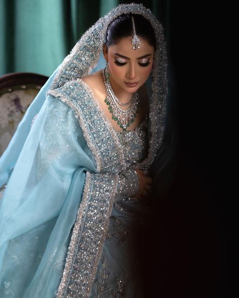 Blue Nikkah, Nikah Dress, Desi Wedding Dresses, Asian Bridal Dresses, Latest Bridal Dresses, Most Beautiful Wedding Dresses, Pakistani Fancy Dresses, Beautiful Pakistani Dresses, Indian Bridal Dress