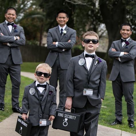 Ring Security Ring Bearer Outfit, Wedding Ring Security Boys, Ring Bearer Alternative Ideas, Ring Barrier Ideas, Ring Bearer Briefcase, Ring Security Ring Bearer, Security Ring Bearer, Ring Security Wedding, Ring Bearer Ideas