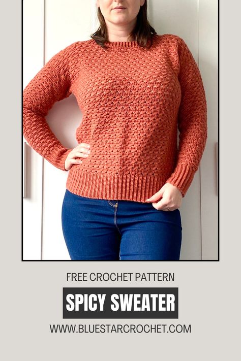 This is a free women's crochet pullover pattern that will be perfect for any occassion. It comes as a size inclusive design in nine different sizes from XS-5XL and uses DK weight yarn. The pattern is free to my blog subscribers via Grow app! It's free to join, check it out on my blog. Ladies Sweaters Patterns, Pullover Sweaters Pattern, Crochet Jumper Pattern, Crochet Pullover Pattern, Crochet Sweater Design, Crochet Sweater Free, Crochet Pullover, Crochet Cardigan Sweater, Crochet Jumper