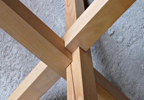 Tripod Joint Timber Joints, Small Space Bathroom Design, Table Detail, Diy Table Legs, Wood Table Legs, Wood Table Bases, Joinery Details, Homemade Home Decor, Tripod Table