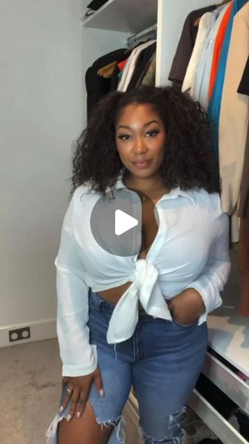 Meka Monroe on Instagram: "The white button up is a staple in my wardrobe for spring. I know it can get boring wearing it the same way every time so here are a few ways I like to style my white button ups. 🤍

#stylehacks #midsizestyle #midsizefashion #plussizefashion" Button Ups, Mid Size Fashion, Midsize Style, White Button Up, My Wardrobe, I Know It, Plus Size Fashion, The White, Style Me