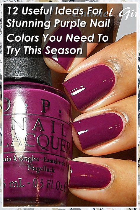 Discover the ultimate guide to purple nail colors with our collection of 12 stunning ideas you need to try this season. From deep plum to vibrant lavender, these captivating shades will elevate your nail game and complement any outfit. Whether you're looking for a bold statement or a subtle touch, our curated list offers inspiration for every occasion. Transform your manicure with these must-try purple nail colors that are sure to impress! Purple Nail Colors, Purple Pink Nails, Purple And Pink Nails, Purple Manicure, New Nail Colors, Plum Nails, Useful Ideas, Purple Nail Polish, Nail Pops