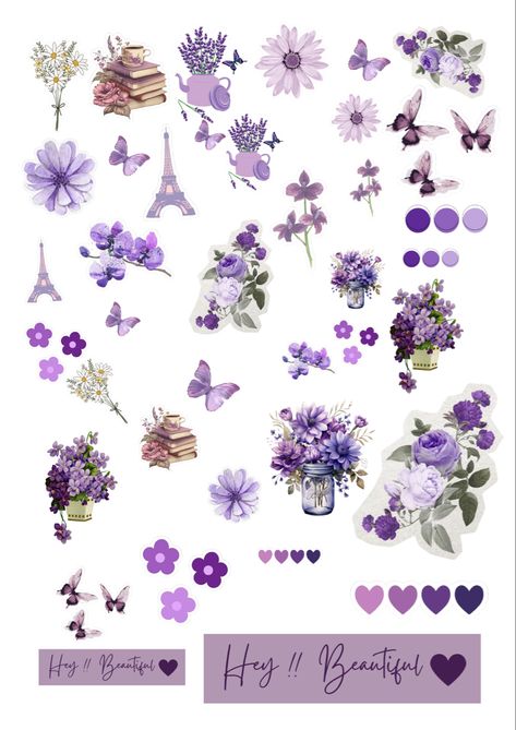 #lavender #aesthetic #stickers #love #cute Cute Stickers Printable Aesthetic Purple, Lavender Aesthetic Stickers Printable, Lavender Stickers Aesthetic, Violet Aesthetic Stickers, Lavender Aesthetic Stickers, Aesthetic Birthday Stickers Printable, Violet Stickers Printable, Purple Scrapbook Design, Purple Design For Scrapbook