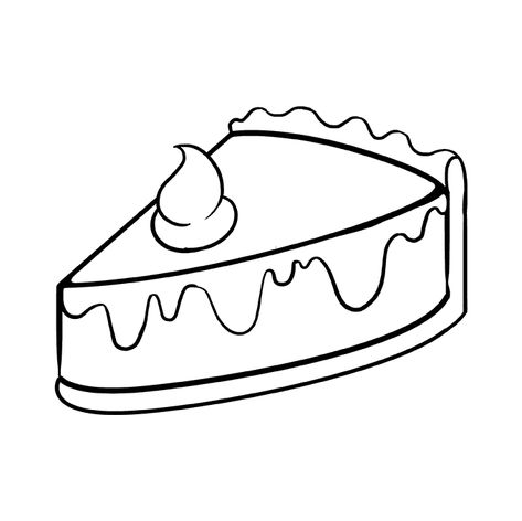 Pie Drawing Easy, Bread Icon, Pie Drawing, Desserts Drawing, Easy Draw, Cake Drawing, Pie Slice, Easy Drawing Tutorial, Drawings Ideas