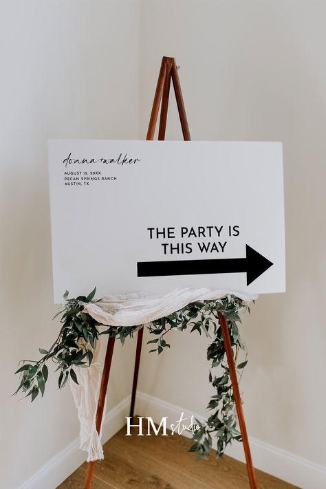 Wedding Direction Signs, Large Wedding Signs, Minimalist Birthday, Wedding Directions, Welcome Wedding Sign, Large Wedding, Simple Birthday, Welcome Sign Template, Elegant Birthday