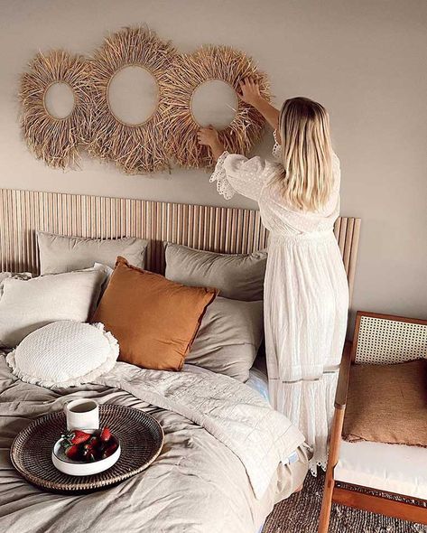 Stylish Bedroom Furniture, Diy Wall Decor For Bedroom, Diy Boho Decor, Dekor Diy, Designer Wall, Diy Home Decor Bedroom, Stylish Bedroom, Diy Home Decor Easy, Diy Crafts For Home Decor