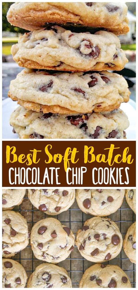 Bake the most delicious Soft and Chewy Chocolate Chip Cookies with this easy recipe. These cookies are thick, gooey, and loaded with chocolate chips. Perfectly soft and irresistible, they're the ultimate treat for any chocolate chip cookie lover! Chocolate Chocolate Cookies, Soft Batch Chocolate Chip Cookies, Soft Batch Cookies, Cream Cheese Chocolate Chip Cookies, Soft Batch, Best Chocolate Chip Cookies Recipe, I Am Baker, Soft Chocolate Chip Cookies, Best Chocolate Chip