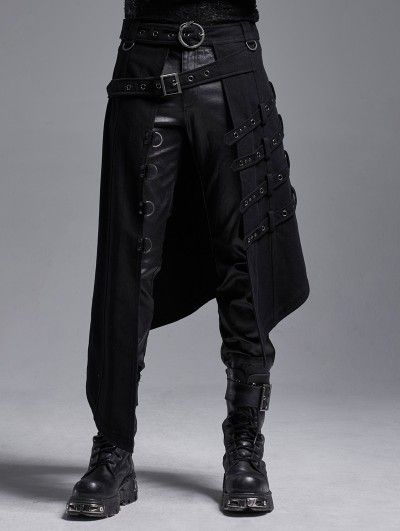 Metal Outfit Men, Vkei Fashion, Gothic Fashion Men, Metal Outfit, Estilo Emo, Steampunk Dress, Irregular Skirt, Black Punks, Rock Punk