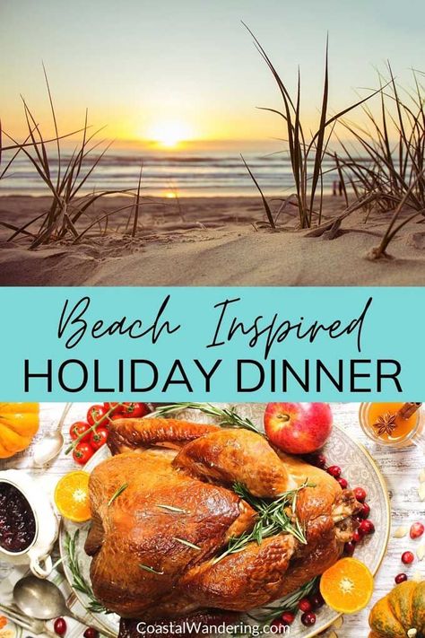 Thanksgiving At The Beach Ideas, Beach Thanksgiving Decor, Beachy Thanksgiving, Florida Christmas Decorations, Thanksgiving At The Beach, Themed Thanksgiving Dinner, Florida Thanksgiving, Tropical Thanksgiving, Beach Thanksgiving