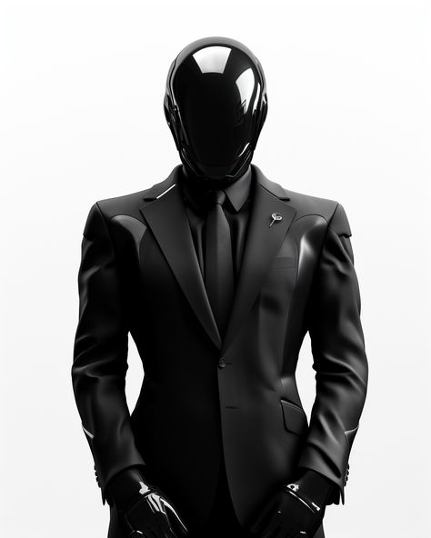 Robot In Suit And Tie, Cyberpunk Suit And Tie, Futuristic Tuxedo, Robotic Clothing, Robot Masks, Cyberpunk Suit, Male Robot, Robotic Suit, Futuristic Suit