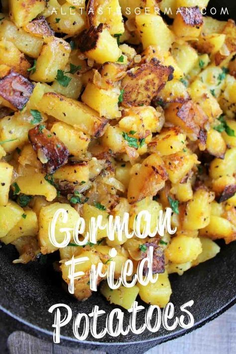 German Cottage Potatoes, German French Fries, German Style Potatoes, What Goes With Fried Potatoes, German Fried Chicken, German Authentic Recipes, Polish Potato Recipes, German Hamburger Recipes, German Mashed Potatoes Recipe