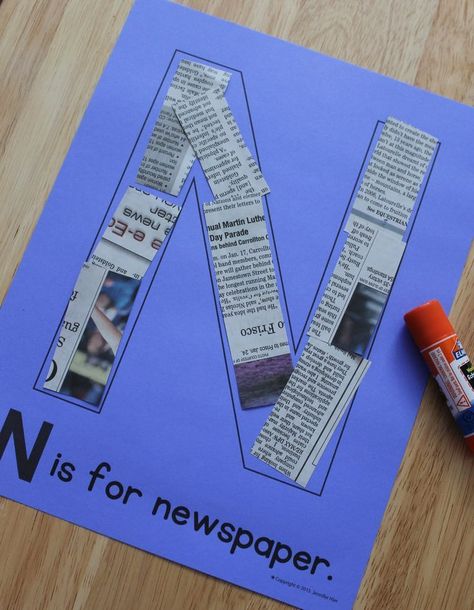 N- newspaper Letter N Activities, School Diy Ideas, Preschool Letter Crafts, The Letter N, Abc Activities, Alfabet Letters, Preschool Literacy, Teaching Letters, Letter Of The Week