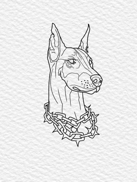 German Shepherd Tattoo, Doberman Tattoo, Nightmare Before Christmas Tattoo, Dog Outline, Tattoo Practice, Star Tattoo Designs, Tattoo Templates, Dark Art Tattoo, Tattoo Design Book