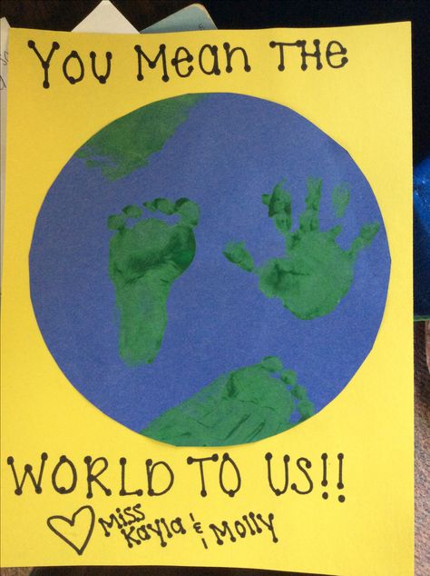 Infant Art                                                                                                                                                                                 More Baby Art Projects Infants, Grandparents Valentines, Infant Classroom, Fathers Day Art, Baby Art Projects, Footprint Crafts, Earth Day Crafts, Toddler Arts And Crafts, Earth Day Activities