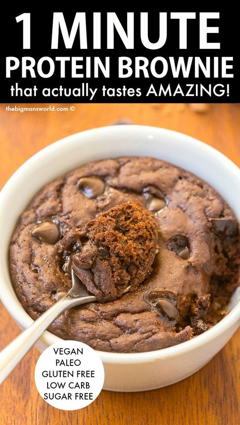 Easy Mug Brownie, Easy Mug Brownie Recipe, Mug Brownie Recipe, Mug Brownie Recipes, Brownie Vegan, Mug Brownie, Protein Brownie, Protein Mug Cakes, Brownie In A Mug