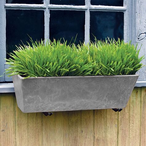 Modern Window Boxes, Planter Window Boxes, Diy Self Watering, Diy Self Watering Planter, Patio Fountain, Planter Window, Box Flowers, Window Box Flowers, Window Planters