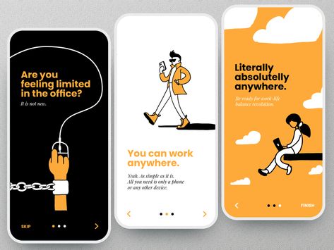 Ux Design Inspiration Mobile, Mobile Illustration, Onboarding App, Desain Ux, Mobile Design Inspiration, App Design Layout, Mobile App Design Inspiration, App Interface Design, Karten Design