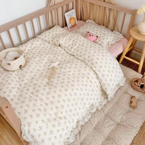 PRICES MAY VARY. 【Muslin Cotton】BuLuTu baby duvet cover is made of 2-layer muslin cotton, 40 thread count, soft, breathable, comfortable, lightweight, skin-friendly, durable. Comfy sense of touch always gives your baby a sweet sleep. 【Package Includes】1 Pc muslin cotton baby quilt cover 59"x47", fits standard size baby cribs and toddler beds, helping protect toddler and baby blankets. Please understand COMFORTER INSERT OR PILLOWCASE NOT INCLUDED. 【Floral Pattern】Cute aesthetic flower design kids Twin Bed Nursery, Light Pink Toddler Room, Cottagecore Toddler Room, Toddler Bedroom Neutral, Vintage Toddler Bed, Toddler Bed Bedding, Neutral Toddler Room, Pink Toddler Room, Toddler Bedding Girl