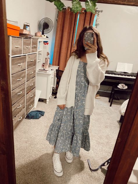 dress is from shein! Pentecostal Outfits Fall, Colorful Church Outfit, Church Outfit Cold Weather, Christian Girl Outfits Aesthetic, Cute Pentecostal Outfits, Christian Woman Outfits, Winter Church Outfits For Women Classy, Mass Outfit Church