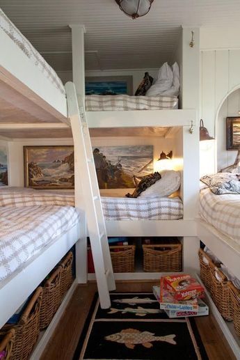 Lakehouse Design, Lakehouse Bedroom, Lake Camp, Bunk Beds Built In, Bunk Rooms, Lake Houses, Bunk Bed Designs, Haus Am See, House Bedrooms