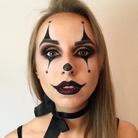 Evil Clown Makeup, Halloween Makeup Diy Easy, Creepy Clown Makeup, Maquillage Halloween Simple, Makeup Clown, Halloween Makeup Clown, Halloween Makeup Look, Halloweenský Makeup, Halloween Make-up Looks