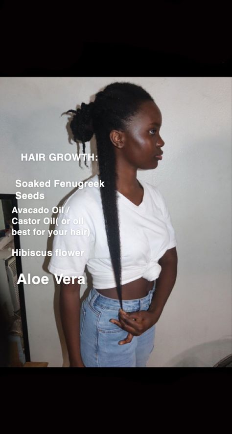 Grow Your Hair Black Women, How To Get Thicker Natural Hair, Growing Hair Aesthetic, Growing 4b Natural Hair, Healthy Hair Growth For Black Women, Grow Hair Long And Fast Black Women, How To Grow Long 4c Natural Hair, How To Get Thicker Hair For Black Women, Natural Hair Mask For Black Women