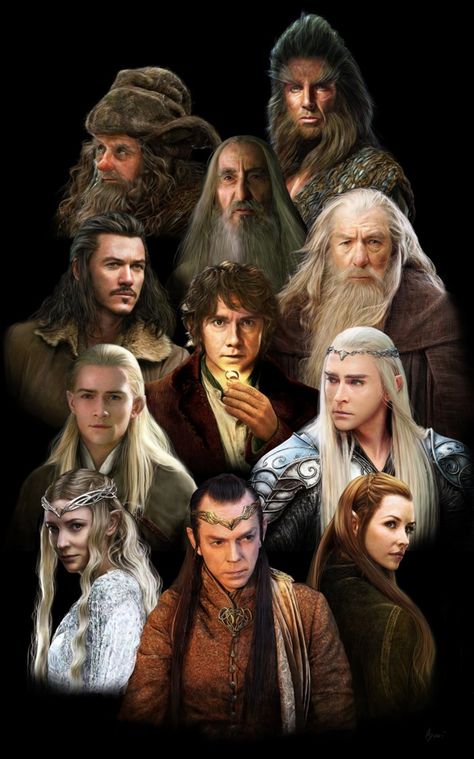 The Hobbit characters Lord Of The Rings Characters, Hobbit Characters, The Hobbit Characters, Circus Characters, Middle Earth Art, Bilbo Baggins, Tauriel, The Two Towers, Thranduil