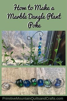 I'm going to make something cheery! So let me show you how to make a marble dangle plant poke, perfect addition to your flower planters. Plant Pole, Flat Marbles, Marbles Crafts, Diy Wind Chimes, Outdoor Crafts, Glass Garden Art, Marble Decor, Diy Bricolage, Garden Art Crafts