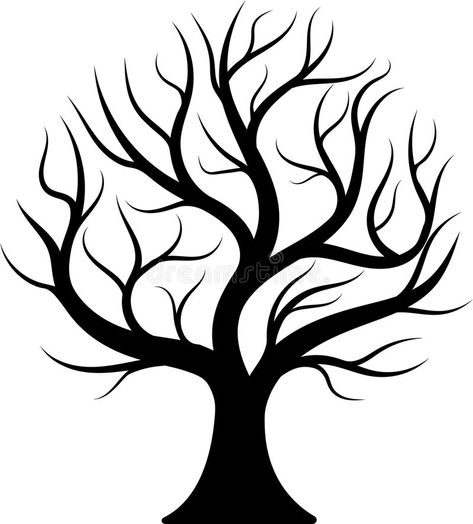 Black silhouette bare tree vector illustration Tree Silloutes, Silhouette Images Free, Tree Line Drawing, Tree Black And White, Silhouette Tree, Tree Outline, Tree Stencil, Tree Vector, Tree Templates