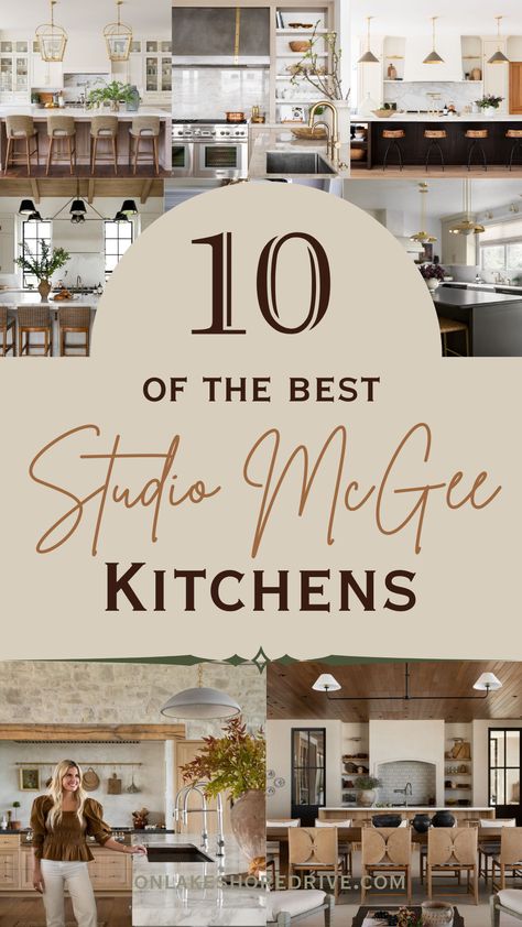 From modern farmhouse to traditional shaker, find inspiration for your dream kitchen from these beautiful Studio McGee designs. #studiomcgee #kitchendesign https://www.theworldaccordingtome.org/1963860_15-kitchen-ideas-to-transform-your-space/?the-best-studio-mcgee-kitchens-for-every-style Kitchen Decor Studio Mcgee, Dream House Makeover Show, Studio Mcgee Kitchen Black Countertop, Kitchen Design Studio Mcgee, Studio Mcgee Backsplash Tile, Mcgee And Co Design, Timeless Kitchen Ideas Interior Design, Studio Mcgee Quartz Countertops, Magee And Co Kitchen