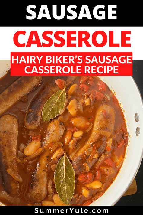 The Hairy Bikers Sausage Casserole is an indulgent and flavorful comfort food recipe you need in your life. If you aren’t familiar with Hairy Bikers recipes, you are in for a treat. You’ll love this sausage and butter bean casserole with bacon, onion, garlic, and herbs for a delicious family dinner. This sausage casserole BBC Good Food recipe was written for a UK audience, but I’ll show you how to make it across the pond too! British Sausage Casserole, Butter Bean Casserole, Hairy Bikers Recipes, Sausage And Bean Casserole, Sausage Potato Casserole, Casserole With Bacon, Sausage Casserole Recipes, Delicious Family Dinners, British Recipes