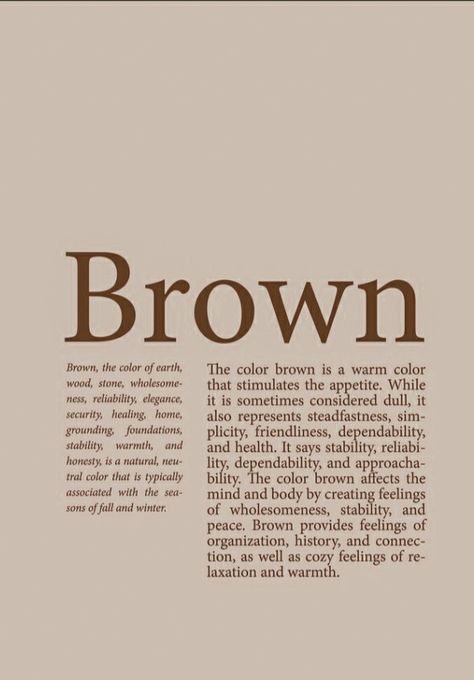 Brown Poster Aesthetic Vintage, Brownish Green Aesthetic, Green And Brown Aesthetic, Brown Poster, Danish Pastel Aesthetic, Color Vibe, Cream Aesthetic, Color Quotes, Color Meanings