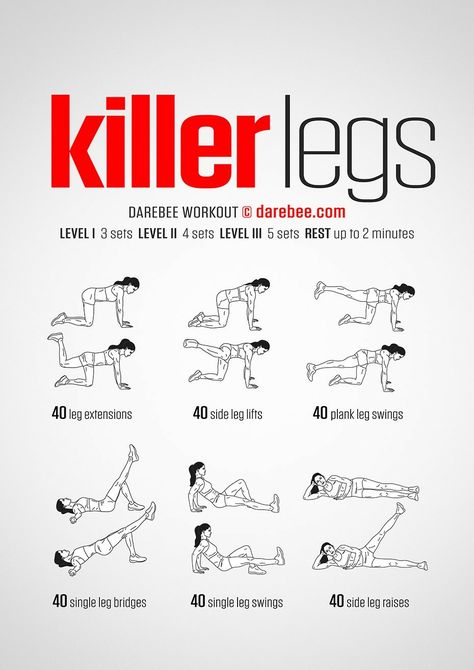 Darebee Workout, Killer Leg Workouts, Pilates Workout Routine, Leg Workout At Home, Workout Bauch, Latihan Kardio, Latihan Yoga, Killer Legs, Trening Fitness