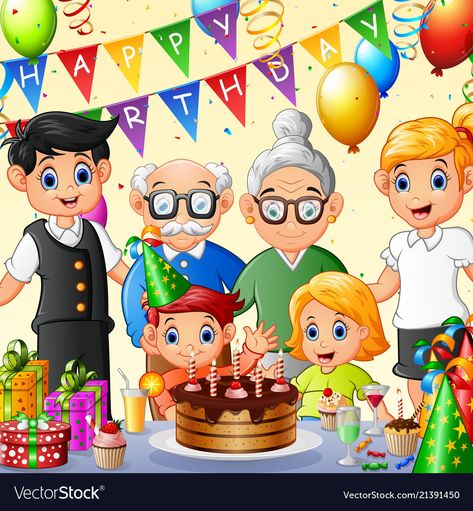 Birthday Celebration Drawing, My Family Drawing, Birthday Party Drawing, Family Birthday Celebration, Birthday Graph, Birthday Party Pictures, Picture Story For Kids, Birthday With Family, Party Drawing