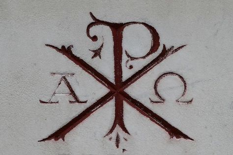 Used to want a tattoo with "alpha and omega".  This says "Chi Rho" (Jesus Christ- The X and P letters) and "Alpha Omega".  Pretty sweet, but I don't think I"m brave enough for needles, or anything permanent!: Byzantine Tattoo, Chi Rho Tattoo, Catholic Tattoos, Alpha And Omega, Chi Rho, Symbol Tattoo, Alpha Omega, Cross Art, Finger Tattoo