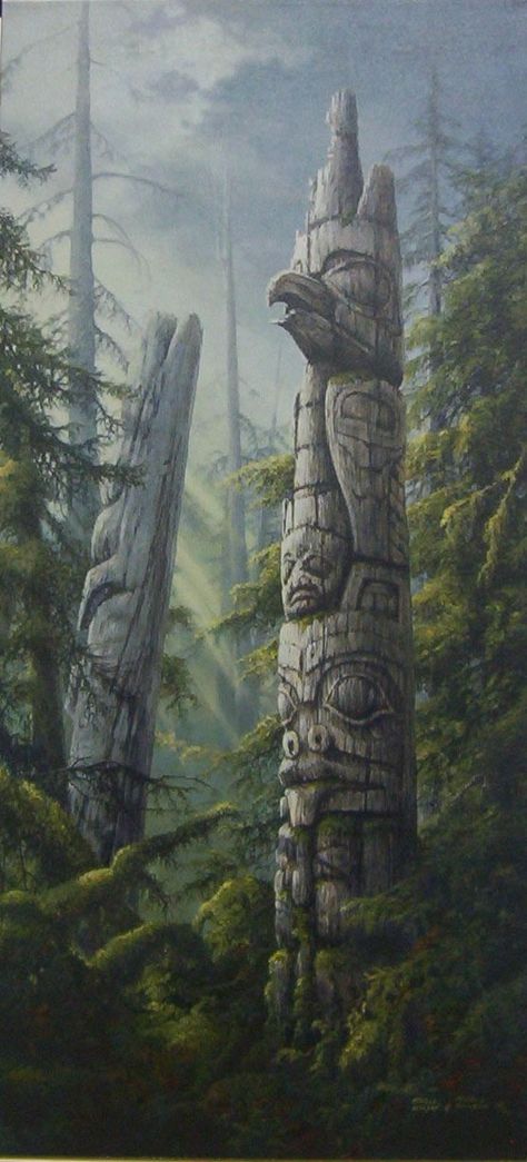 Marla Wilson  (Alberta)-Old Sentinel Arte Haida, Totem Art, British Colombia, Native American Totem, Pacific Northwest Art, Victoria Island, Haida Art, Pole Art, Totem Poles